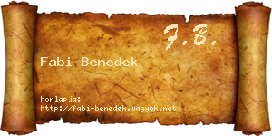 Fabi Benedek névjegykártya